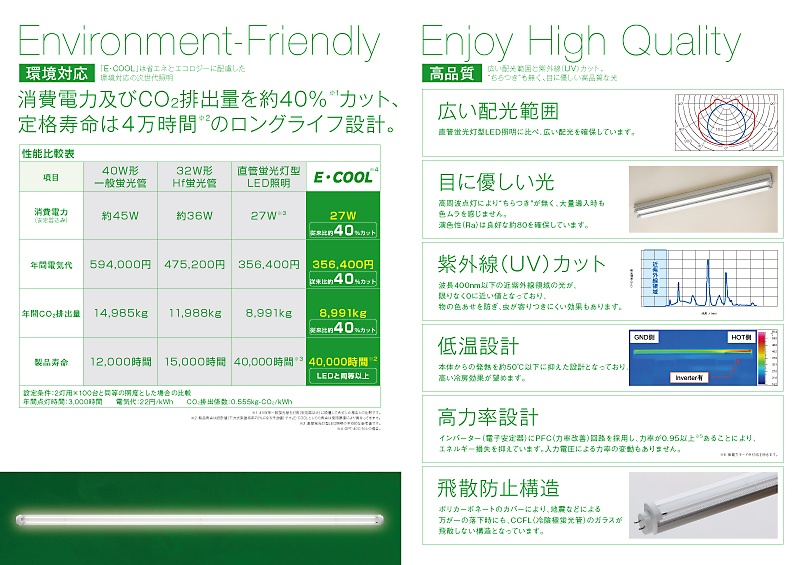 オプトロム　CCFL　E・COOL　A4　パンフレット　8ページ