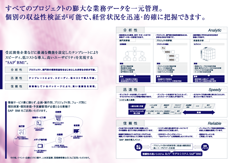 NTTデータ SAP A4製品パンフレット 中面見開き